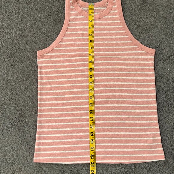 A New Day | Coral and White Striped Tank Top, size S - Picture 4 of 5